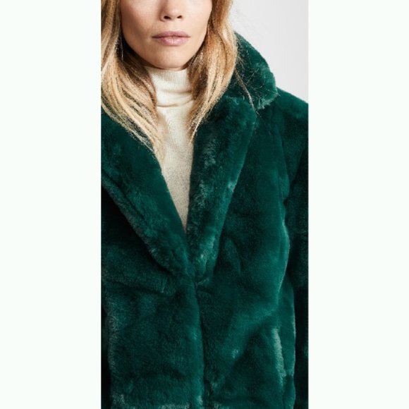 Keepsake Stay With Me Faux Fur Coat Emerald - Picture 2 of 7